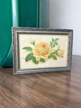 vintage mini framed floral rose wall art